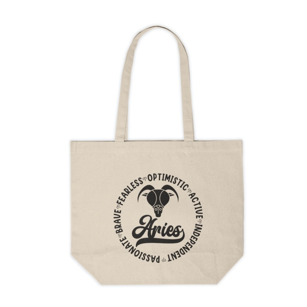 Aries Zodiac Sign Custom Canvas Tote Bag